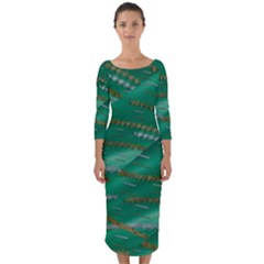 Colors To Celebrate All Seasons Calm Happy Joy Quarter Sleeve Midi Bodycon Dress by pepitasart