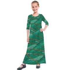 Colors To Celebrate All Seasons Calm Happy Joy Kids  Quarter Sleeve Maxi Dress by pepitasart