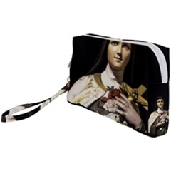 Virgin Mary Sculpture Dark Scene Wristlet Pouch Bag (small)