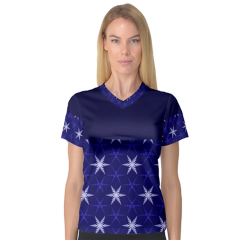 Bluestars V-neck Sport Mesh Tee by Sparkle