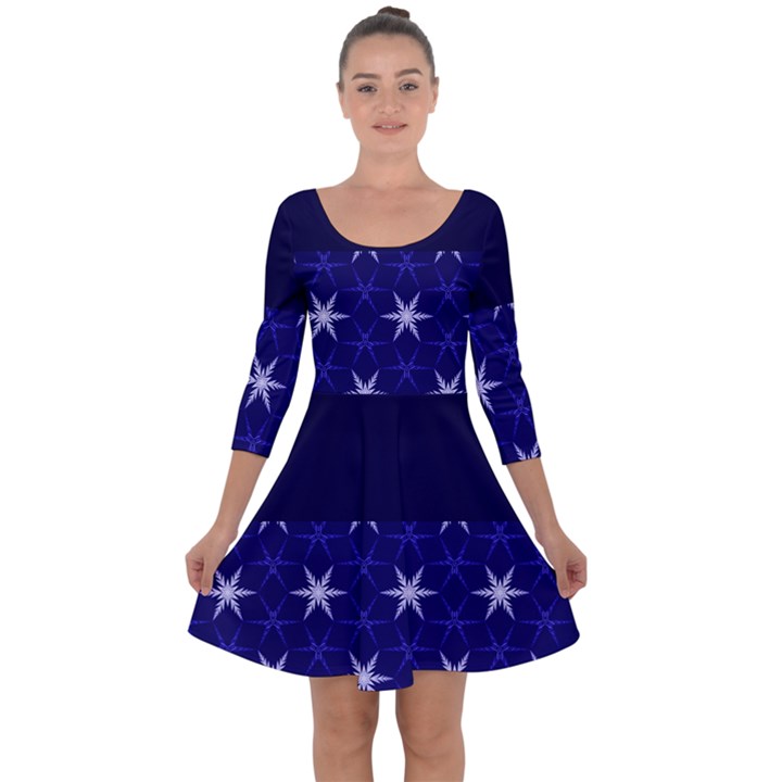 Bluestars Quarter Sleeve Skater Dress