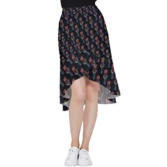 Roses Frill Hi Low Chiffon Skirt