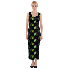 Digital Flowers Fitted Maxi Dress by Sparkle