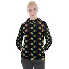 Digital Flowers Women s Hooded Pullover