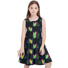 Digital Flowers Kids  Skater Dress by Sparkle