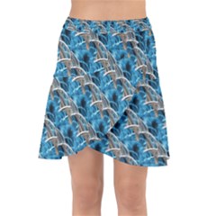 Abstract Illusion Wrap Front Skirt