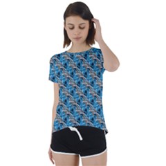 Abstract Illusion Short Sleeve Foldover Tee