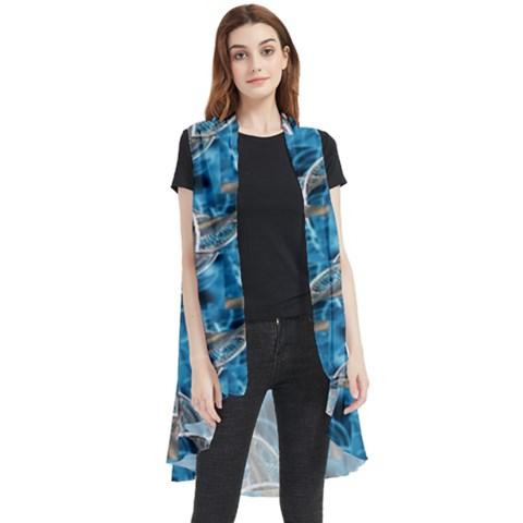 Abstract Illusion Sleeveless Chiffon Waistcoat Shirt by Sparkle