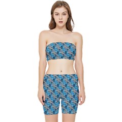 Abstract Illusion Stretch Shorts And Tube Top Set by Sparkle