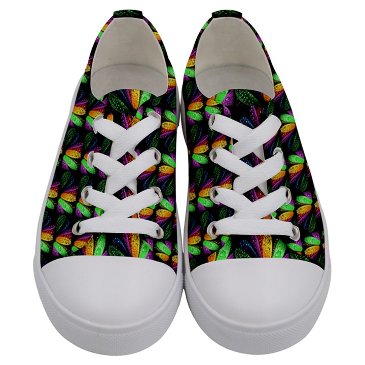 Floral Kids  Low Top Canvas Sneakers