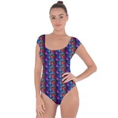 Abstract Illusion Short Sleeve Leotard 