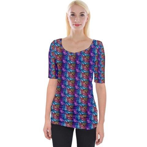 Abstract Illusion Wide Neckline Tee by Sparkle