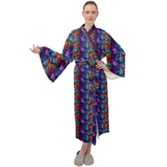 Abstract Illusion Maxi Velour Kimono by Sparkle