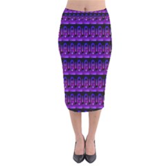 Violet Retro Velvet Midi Pencil Skirt by Sparkle