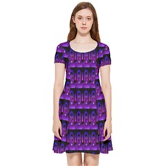 Violet Retro Inside Out Cap Sleeve Dress