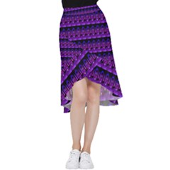 Violet Retro Frill Hi Low Chiffon Skirt