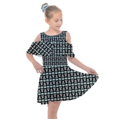 Skull Pattern Kids  Shoulder Cutout Chiffon Dress by Sparkle