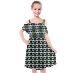 Skull Pattern Kids  Cut Out Shoulders Chiffon Dress by Sparkle