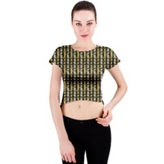 Digital Illusion Crew Neck Crop Top by Sparkle