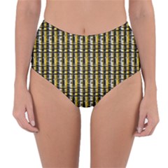 Digital Illusion Reversible High-waist Bikini Bottoms by Sparkle