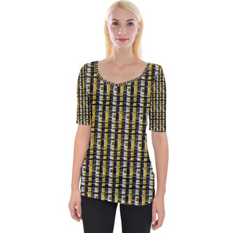 Digital Illusion Wide Neckline Tee by Sparkle