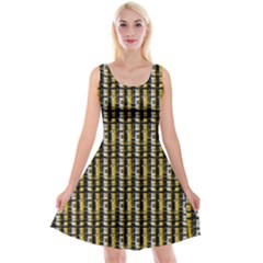 Digital Illusion Reversible Velvet Sleeveless Dress