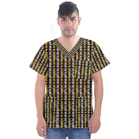 Digital Illusion Men s V-neck Scrub Top by Sparkle