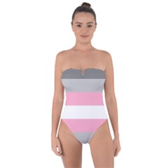 Demigirl Pride Flag Lgbtq Tie Back One Piece Swimsuit by lgbtnation