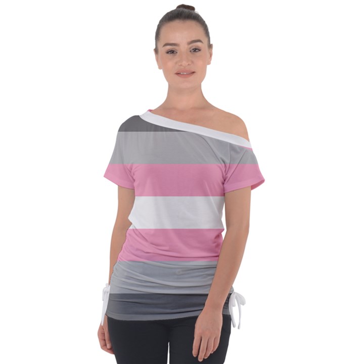 Demigirl Pride Flag LGBTQ Tie-Up Tee