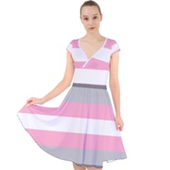 Demigirl Pride Flag Lgbtq Cap Sleeve Front Wrap Midi Dress by lgbtnation