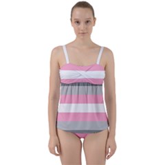 Demigirl Pride Flag Lgbtq Twist Front Tankini Set by lgbtnation