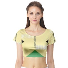 Jamaica, Jamaica  Short Sleeve Crop Top by Janetaudreywilson