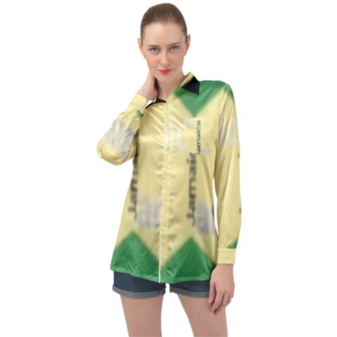 Jamaica, Jamaica  Long Sleeve Satin Shirt by Janetaudreywilson