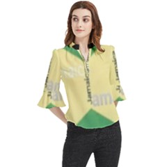 Jamaica, Jamaica  Loose Horn Sleeve Chiffon Blouse