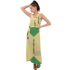 Jamaica, Jamaica  V-neck Chiffon Maxi Dress by Janetaudreywilson