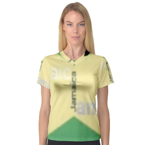 Jamaica, Jamaica  V-neck Sport Mesh Tee by Janetaudreywilson