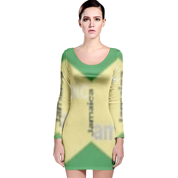 Jamaica, Jamaica  Long Sleeve Velvet Bodycon Dress