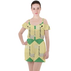 Jamaica, Jamaica  Ruffle Cut Out Chiffon Playsuit by Janetaudreywilson