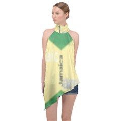 Jamaica, Jamaica  Halter Asymmetric Satin Top by Janetaudreywilson