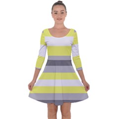 Deminonbinary Pride Flag Lgbtq Quarter Sleeve Skater Dress by lgbtnation