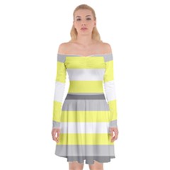 Deminonbinary Pride Flag Lgbtq Off Shoulder Skater Dress by lgbtnation