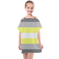 Deminonbinary Pride Flag Lgbtq Kids  One Piece Chiffon Dress by lgbtnation