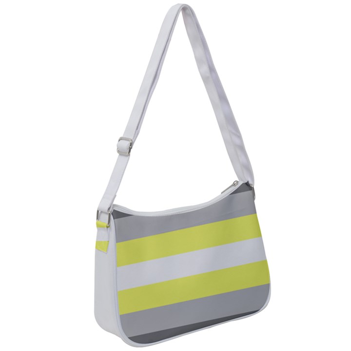 Deminonbinary Pride Flag LGBTQ Zip Up Shoulder Bag