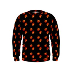 Kawaii Pumpkin Black Kids  Sweatshirt