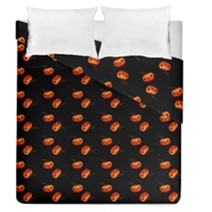 Kawaii Pumpkin Black Duvet Cover Double Side (queen Size) by vintage2030