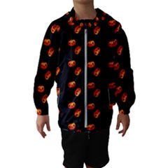 Kawaii Pumpkin Black Kids  Hooded Windbreaker