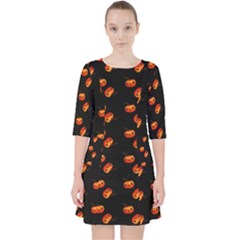 Kawaii Pumpkin Black Pocket Dress