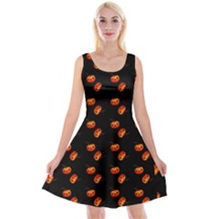 Kawaii Pumpkin Black Reversible Velvet Sleeveless Dress