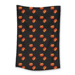 Kawaii Pumpkin Black Small Tapestry