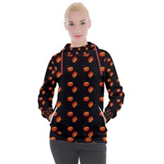 Kawaii Pumpkin Black Women s Hooded Pullover